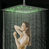 LED Ultra-thin Shower Head 30x30 cm Stainless Steel Rainfall Overhead Bathroom