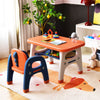 Kids Table and Chair Set Children Activity Art Study Desk Set W/ Building Blocks