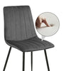 Set of 2 Velvet Dining Chairs Soft Padded Seat Metal Legs Modern Office Kitchen