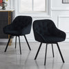 2 Swivel Velvet Dining Chairs Rotatable Metal Legs Kitchen Chairs CLIPOP Modern