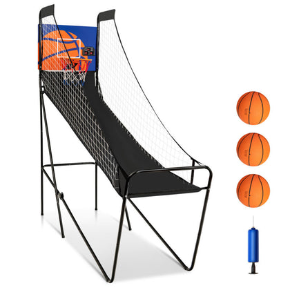 Folding Arcade Basketball Game Kids Basketball Game Machine W/ Electronic Scorer
