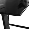 U-shaped Legs Dining Table Black Metal Frame Tempered Glass Home Kitchen Modern
