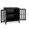 Modern Storage Cabinet Display Organizer Cupboard W/ Glass Doors Home Office