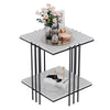 Classic Open Square Marble Side Table End Accent Table Nightstand Window Display