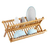 2 Tier Folding Dish Drainer Rack Storage Plate Holder Kitchen Sink Stand Wooden