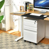 Mobile File Cabinet 3-Drawers Stationeries Storage Organiser Unit with Lock