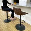 2x Swivel Leather Bar Stools Adjustable Pipe Stool Counter Bar Chair Upholstered