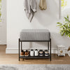 Metal Shoe Stool Storage Rack Sofa Side Table Chair Footstool Upholstered Seat