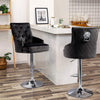Swivel Velvet Breakfast Bar Stool Chairs Seat Lion Knocker Back Chrome Footrest