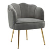 Upholstered Oyster Petaled Armchair Shell Tub Chair Sofa Fireside Leisure Velvet