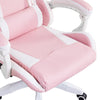 White Pink Executive Racing Gaming Chair PU Faux Leather Computer Desk Chair