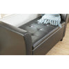 Window Ottoman Storage Blanket Box Bench Stool Chest Trunk Seat Chair Pu Black