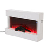 White LED Flame Electric Fireplace Tempered Glass Fire Heater Wi-Fi Wall Mounted