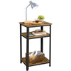 End Table Rustic Industrial End Telephone Table w/ 2-Tier Shelves for Any Rooms