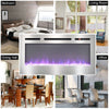 Wall Electric Fire Fireplace Sliver Glass Inset Into 12Color Flame Warmer Heater
