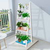 4-Tier Outdoor Wooden Flower Plant Pot Shelf Stand Folding Display Ladder Garden
