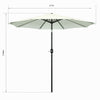 2.7 M Round Beige Garden Parasol Umbrella Sun Shade Outdoor Patio Crank Tilt
