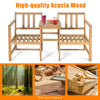 3 in 1 Wooden Companion Set Garden Bench Table & Chair Patio Love Seat W/Cushion