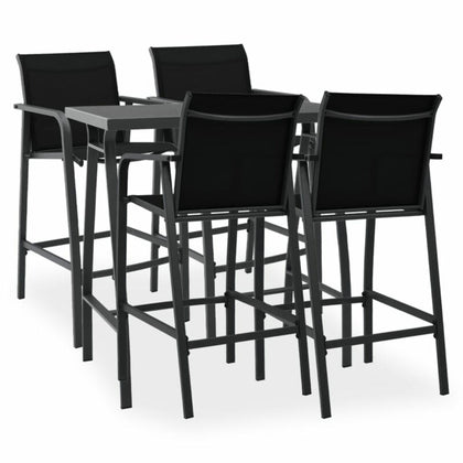 5 Piece Garden Bar Set Black M2R6