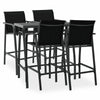 5 Piece Garden Bar Set Black M2R6