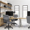 Leather Office Chair Computer Desk Chair Ergonomic Swivel Chair Home Study Grey