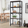 5 Tier Bookshelf Bookcase Industrial Wood Metal Storage Display Shelving Rack