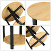 2 Tier Wooden Coffee Table With Metal Legs 50/60cm Round Side Table Home Office