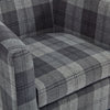 Modern Tartan Fabric Tub Chair Beige or Grey Armchair Occasional Accent Chair