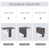 Wooden Mobile Drop Leaf Dining Table Stool Set Folding Kitchen Furniture Grey