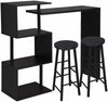 Pub Table with 2 Barstools Coffee Table 134cm and Bar Stools, Metal + Wood