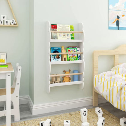 Children Bookcase Kids Display Bookshelf Storage Unit Shelving Wooden Rack