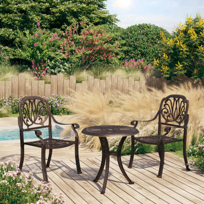 3 Piece Bistro Set Cast Aluminium Bronze W8G1