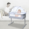 Side Sleeping Bedside Crib Baby Crib Cot bed with Washable Mattress & Wheels