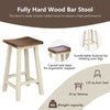 3 PCS Kitchen Dining Table Set Wood Counter Height Pub Table & 2 Saddle Stools