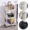 3/4 Tier Kitchen Cart Trolley Vegetable Fruit Food Storage Basket Rack w/ Wheels