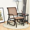 Outdoor Swing Glider Chair Patio Rocking Chair Single w/ Study Metal Frame Brown
