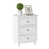 Bedside Table Nightstand of 3 Drawers Large End Table Bedroom Cabinet White