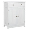 Bathroom Floor Storage Cabinet w/ 2 Drawers Door Cupboard White