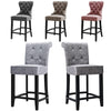 1/2pcs Button Quilted Backrest Barstool Fabric Velvet Padded Dining Chair Lounge