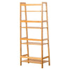4 Tier Ladder Bookshelf Shelf Unit Bamboo Bookcase Bathroom Storage Display Rack