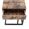 Retro Sofa Side End Table 1 Drawer Storage Cabinet Bedside Nightstand Lamp Table