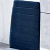 Set of 4 Velvet Dining Chairs Kitchen Dinning Room Metal Leg Padded Seat Blue