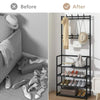 Iron Clothes Rail Coat &Shoe Rack Hook Storage Shelf Dress Hanging Display Stand