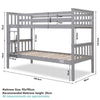 Double Bunk Bed 3FT Single Bed For Kids Children Solid Wooden Frame With Stairs