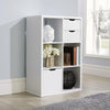 Chunky Storage Cube 6 Shelf Bookcase Wooden Display Unit Organiser White