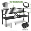 2 Seater Patio Garden Bench Outdoor Elegent Loveseat W/ Ergonomic Backrest
