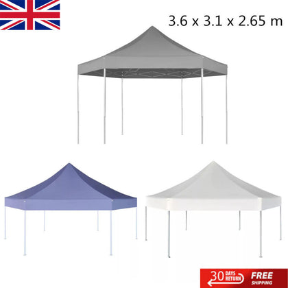 Hexagonal Pop-Up Foldable Marquee Gazebo Canopy Party Tent Awning Outdoor Garden