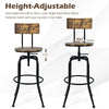 Set of 2 Bar Stool Adjustable Swivel Kitchen Dining Chair W/ Ergonomic Backrest