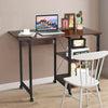 Folding Computer Desk Home Office Mobile Writing Table Workstation W/ 2 Shelves