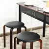 Set of 4 Bentwood Stools Backless Counter Stools Padded Stackable Dining Stools